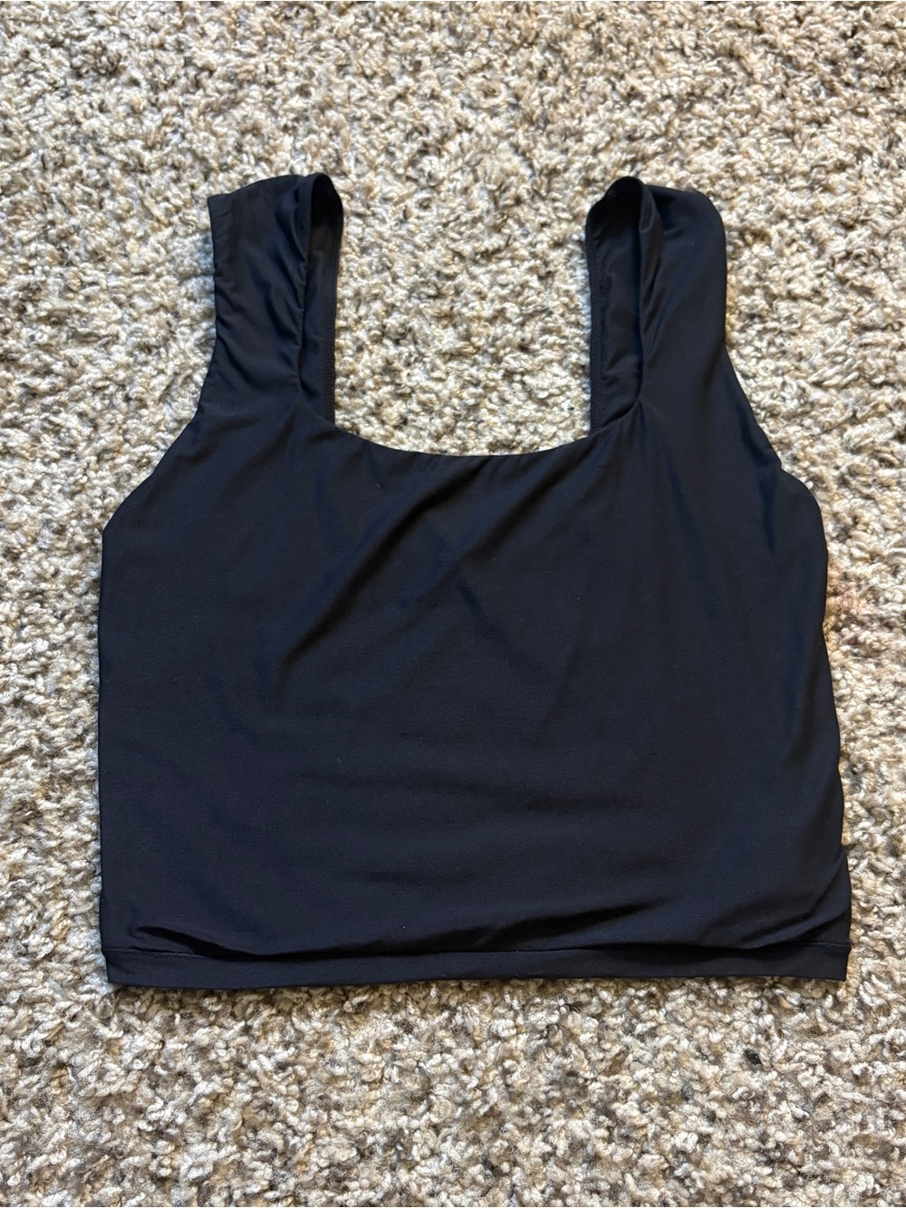 Aerie Smoothez Black Seamless Cropped Tank Top in Black Size Women’s Medium